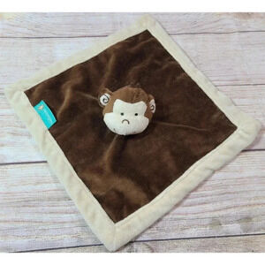 Tiddliwinks Plush Monkey Lovey Security Blanket Brown Beige 13"